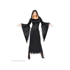 Costum Gothic Queen pentru femei, rochie neagră cu glugă și mâneci lungi, mărime XL - Modă și îmbrăcăminte