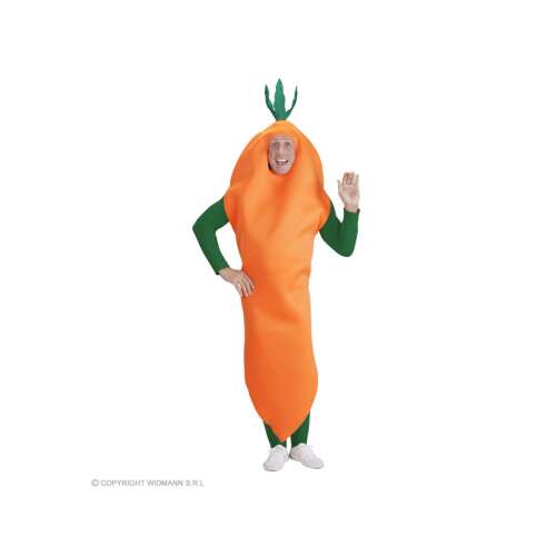 Répa jelmez felnőtteknek, unisex, XL/XXL méret, narancssárga, zöld, vicces, buli, halloween, cosplay, jelmezbál