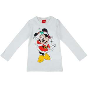 Disney Minnie karácsonyi hosszú ujjú lányka póló - 128-as méret 31939019 Gyerek hosszú ujjú pólók - Fehér
