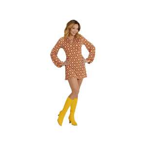 GROOVY 70'S RETRO KLEID - RHOMBUS KOSTÜM FÜR DAMEN GRÖßE: M 69651595 - Modă și îmbrăcăminte