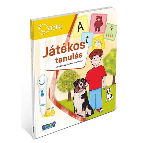 Tolki Interactive Learning Book - Playful Learning, interactive book with pen for kids, learn letters, numbers, colors, shapes, and more