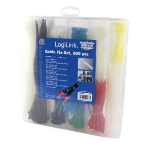 LogiLink Cable Tie Set, 600 pieces, assorted colors, includes cable cutter - Electrical Installation