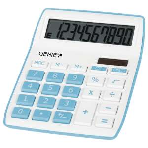 Calculator de birou Genie, Display LCD, Alb/Albastru (12260) 72639834 - Genie