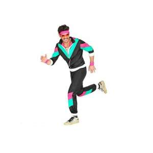 Bărbat îmbrăcat în costum 80s, trening, negru, mărimea L - Modă și îmbrăcăminte
