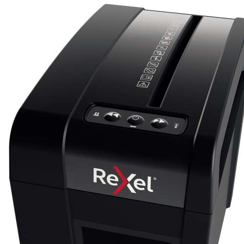 Rexel Secure X6-SL iratmegsemmisítő, fekete, felülnézet