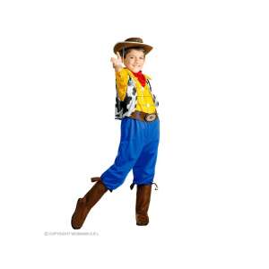 Billy Cowboy jelmez fiúknak, 140-es méret, kék-sárga színű, tartalmazza az inget, a mellényt, a csizmaszárat és a sálat - Játék