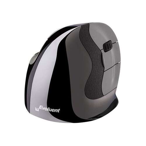Evoluent VerticalMouse D Small Bezprzewodowa Mysz - Czarna, ergonomiczny design, mysz pionowa, wygodny chwyt, łagodzenie bólu, podparcie nadgarstka, przyciski kciuka, regulowane DPI, czujnik laserowy, magnetyczne pokrycie, kopiuj wklej, przewijanie poziome w Excelu, inteligentne przewijanie, kontrola komfortu oczu