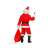Mikulás jelmez hátsó nézete, férfiaknak, L/XL méretben, tartalmaz kabátot, nadrágot, övet, csizmát, sapkát és egy táskát