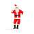 Mikulás jelmez férfiaknak, L/XL méretben, tartalmaz kabátot, nadrágot, övet, csizmát, sapkát és egy táskát