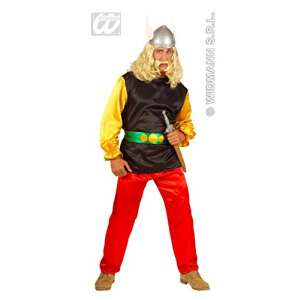 Costum Asterix pentru bărbați, mărimea M, include cămașă, pantaloni și centură - Accesorii pentru îmbrăcăminte