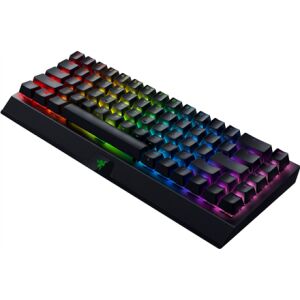 Изглед под ъгъл на безжична механична клавиатура Razer BlackWidow V3 Mini HyperSpeed Phantom Edition - Razer Клавиатура