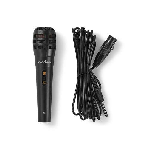 Nedis Mikrofon dynamiczny przewodowy MPWD15BK, czarny, z kablem