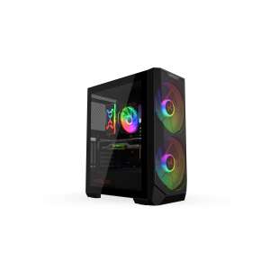 KRUX Vortex Tower PC-Gehäuse, schwarz, schräge Ansicht - Vortex