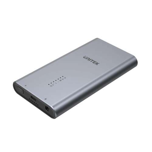Unitek SolidForce M.2 USB 3.2 Gen2 külső SSD ház, ezüst, ferde nézet