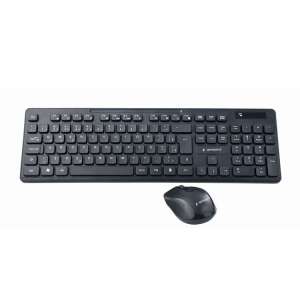 Set tastatură și mouse wireless Gembird KBS-WCH-03, negru, layout US - Gembird