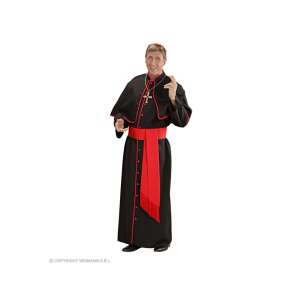 Costum de cardinal pentru bărbați, negru cu accente roșii, mărimea L - Modă și îmbrăcăminte