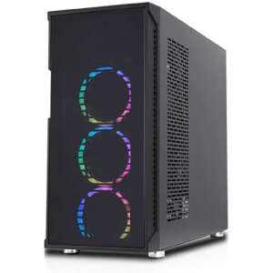 Nanoxia Deep Silence 8 RGB Computergehäuse, schwarz, gehärtetes Glas Seitenpanel, RGB Lüfter - Computergehäuse