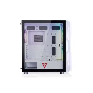 Modecom Amirani ARGB számítógépház, fehér, elülső nézet - Modecom