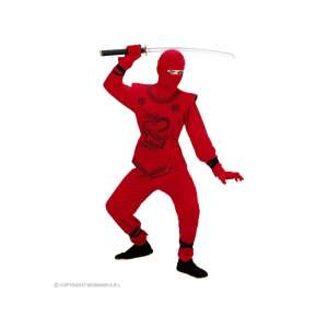 Rotes Drachen-Ninja-Kostüm für Jungen, Größe 140 - Widmann