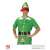 Elf costume for adults, green and red, with hat, belt and shirt, size XL, Widmann brand