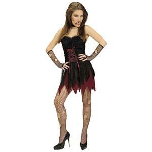 Costum de vampiră victoriană pentru femei, rochie neagră și roșie, mărime M - Modă și îmbrăcăminte