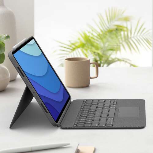 Logitech Combo Touch Hülle für iPad Pro 12,9 Zoll (2021) mit Tastatur und Trackpad, Oxford Grau