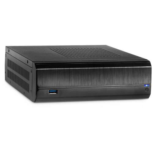 Inter-Tech JX-500 ITX számítógép ház, fekete, elülső nézet - Inter-Tech