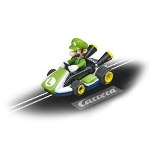 Mașină de curse Luigi cu figurină, compatibilă cu pistele Carrera First, scară 1:50, verde și alb, personaj Super Mario - Maşinuţe