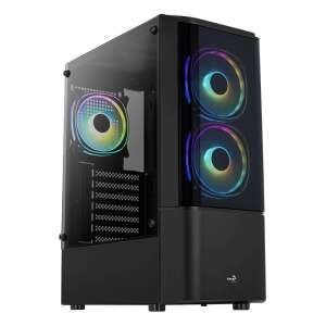 Obudowa komputera Aerocool Quantum-G-BK-V3, czarna, mid tower, boczny panel ze szkła hartowanego, wentylatory RGB - Aerocool Pokój komputerowy