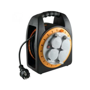 Home by Somogyi HJR 10-15 kábeldob 4 aljzattal, 15m hosszabbító kábel, IP44 kültéri használatra - Home by Somogyi