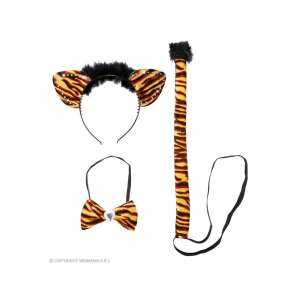 Tigris szett fülek,nyakkendő és farok női jelmez