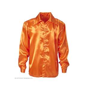 ORANGEFARBENES 70ER JAHRE DISCOHEMD aus Satin KOSTÜM FÜR HERREN GRÖßE: S 69699740 - Accesorii pentru îmbrăcăminte