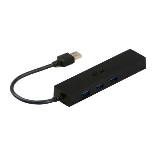Hub USB 3.0 I-TEC U3GL3SLIM cu adaptor Gigabit Ethernet, negru