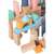 Ecotoys wooden building blocks set with 50 pieces, including a bucket and shape sorter lid, in pastel colors