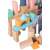 Ecotoys wooden building blocks set with 50 pieces, including a bucket and shape sorter lid, in pastel colors