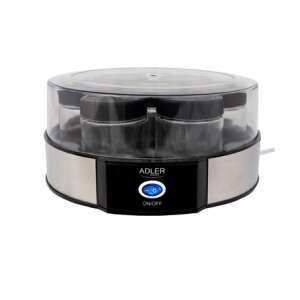 Adler AD4476 yogurt maker, black and silver, with 7 glass jars - Adler
