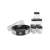Adler AD4476 yogurt maker, black and silver, with 7 glass jars and lid