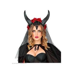 Schwarzer Hirsch Kopfschmuck - Tüllschleier und Rosen 80426014 - Zubehör Kleidung