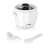 Bosch ice cream maker attachment for MUM9, MUZ9EB1, white, front view, with spatula and lid