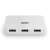 Lindy 43143 USB 3.2 Gen 1 (3.1 Gen 1) Type-A Hub, Fehér, elülső nézet