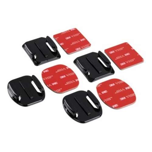 Hama GoPro Adhesive Mount Set, 2 flat and 2 curved mounts with 3M adhesive