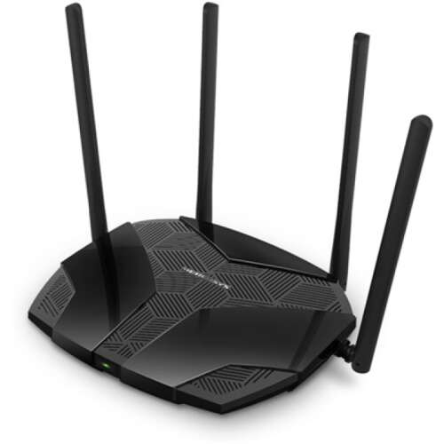 Router Mercusys MR60X Wireless AX1500 Dual-Band, negru, vedere din față