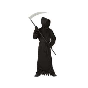 Grim Reaper costume for kids, black hooded robe with scythe, size 128 cm - Costume for Kid