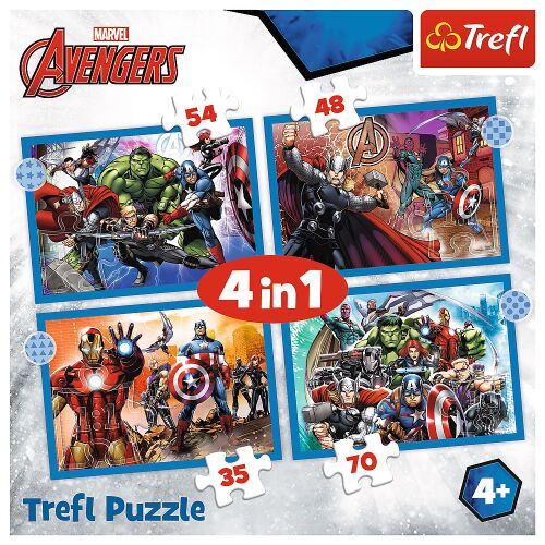 Trefl: Mutige Rächer 4-in-1 Puzzle - 35, 48, 54, 70 Teile 138148581