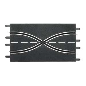 Bucată de pistă Carrera DIGITAL 124 și DIGITAL 132, intersecție cu 2 benzi - Tren, element feroviar, autostradă