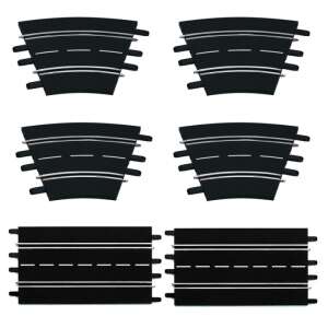 Set de piese de pistă Carrera cu 2 piese drepte și 4 piese curbate, compatibil cu Carrera Evolution și Carrera DIGITAL 132 - Tren, element feroviar, autostradă