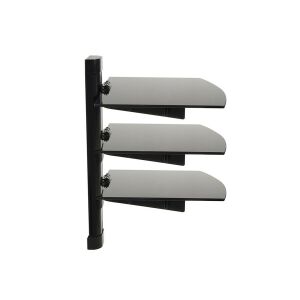 Maclean MC-664 360x283.5x557 DVD-PS3-Xbox fali tartó 3-as polc 8 kg üveg - Fekete