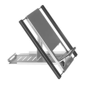 Stojak na laptopa NewStar NSLS100 17 cali, srebrny, widok pod kątem - Podstawka pod laptopa