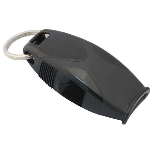 Fluier FOX40 Sharx negru, 120 dB, pentru drumeții, camping și situații de urgență