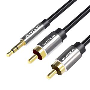 Vention BCFBJ 5m 2xRCA (Cinch) to 3.5mm audio cable, black - Computers and Accessory
